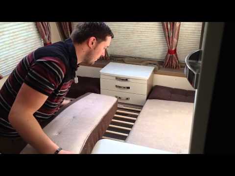 How to make up the front double bed in a caravan