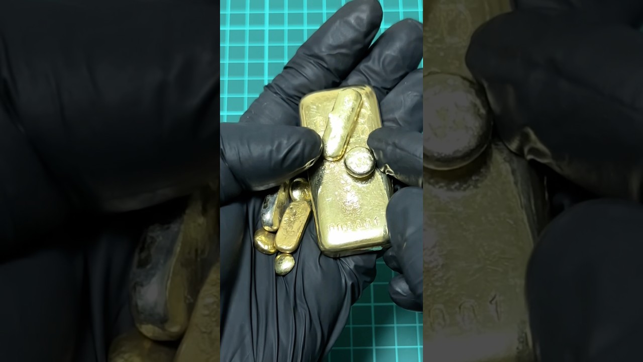 6万円の金歯を溶かした結果、とんでもない比重が出ました #shortsfeed #金塊ビンゴ #金