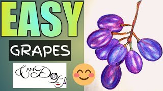 How To Draw Grapes For Beginners Step By Step | Realistic Grapes Drawing | Easy Grapes Drawing screenshot 3