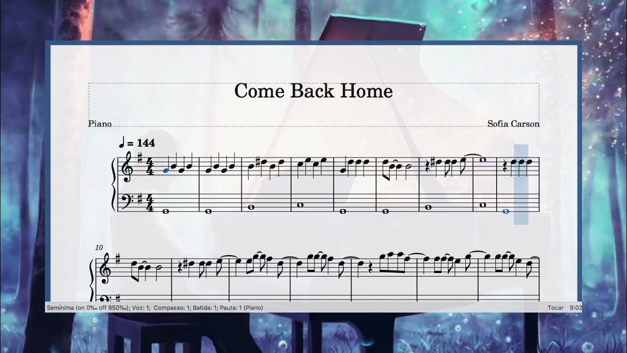 Sofia Carson - Come Back Home - Partitura para Piano - YouTube