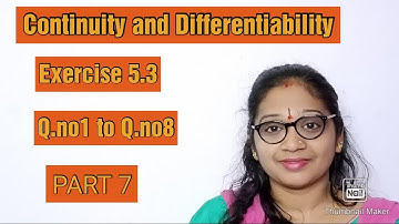 2nd PU CONTINUITY AND DIFFERENTIABILITY EXERCISE 5.3 PART 7||in kannada||problem no.1-8