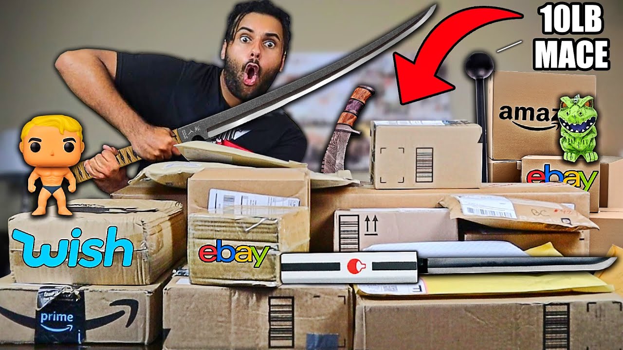 Someone Sent Me PACKAGES WITH INSANE WEAPONS 10 LBS ASTROID MACE!! *THIS IS UNBELIEVABLE!!!!*