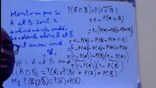 Probabilité Des Événements Contraires Et Indépendant