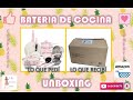 UNBOXING BATERIA COCINA ROSA DE CERÁMICA &amp; RESEÑA / COCINA SALUDABLE/ AMAZON COMPRAS.