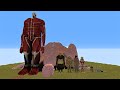 Attack on Titan size comparison IN MINECRAFT (SE 1-3)