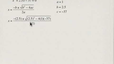 Quadratic equations - Solving word problems using the quadratic formula Question 1a