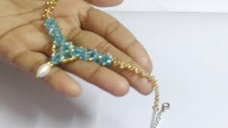 Necklace making with seed beads and crystal beads//DIY necklace// handmade jewellery