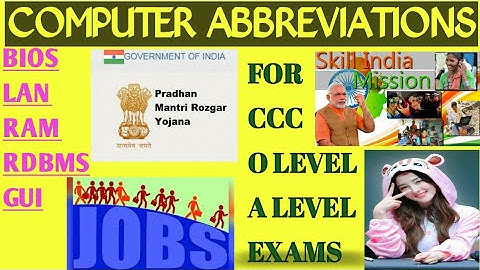 Computer Abbreviations/ Full Forms for O Level, CCC & all COMPETITIVE EXAMS #TECHNO JI 2