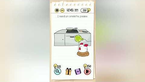 Brain Test Level 221 I need an omelette please Walkthrough.