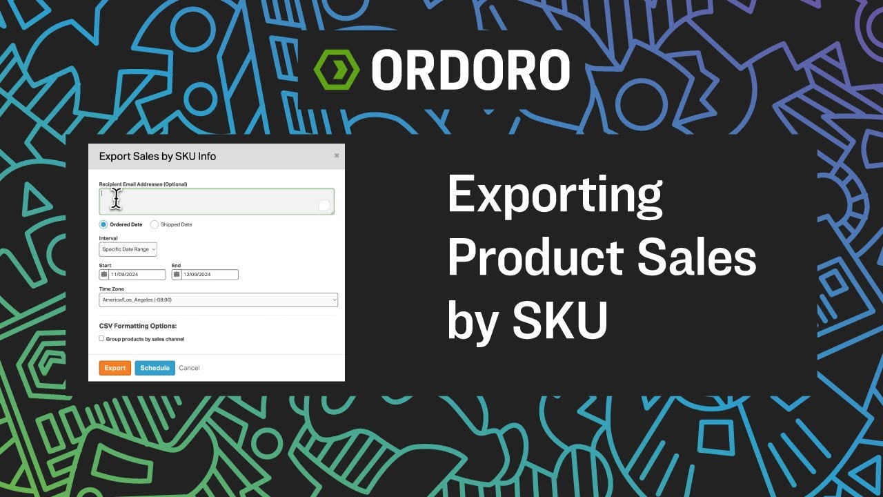 How to Export Product Sales by SKU in Ordoro