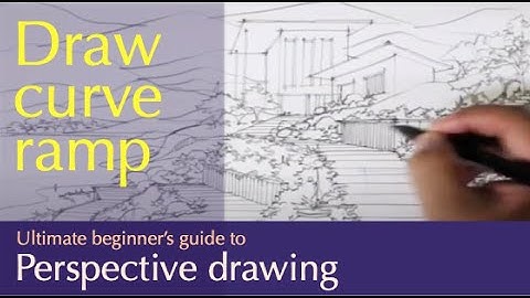 Perspective Drawing : Draw A garden 19: curve pathway in multi point perspective. #shorts