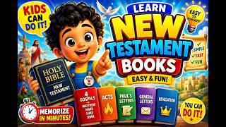 Books of the New Testament for Kids | Easy Memory Trick #NewTestament#BibleForKids#SundaySchool#Kids