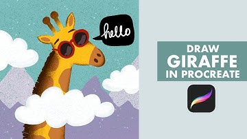 CUTE GIRAFFE Anyone Can Draw - Step By Step Procreate Tutorial For Beginners - FREE Brush✏️🦒⭐️