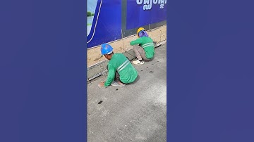 Technical casting curb concrete at public road