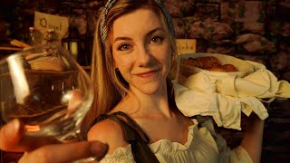 ASMR 🍻🥐🧺 Banter with Branwen the Barmaid | Fantasy Tavern Roleplay, Fabric Folding, Soft Spoken