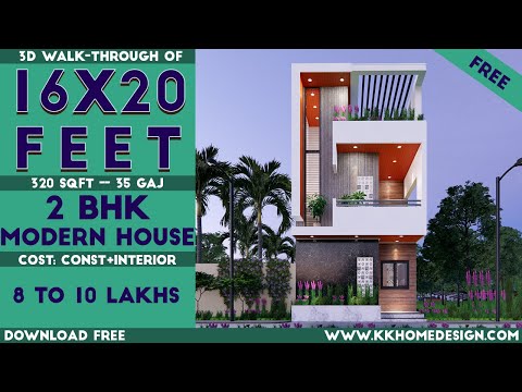 Small Space House Design 16x20 Feet || 2BHK House Design || 16*20 House Plan#83
