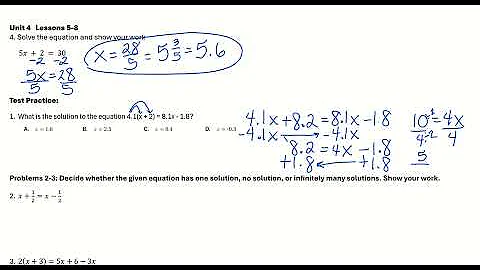 Unit 4 Lessons 5-8 Video Notes