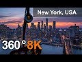 New York, USA. City of Skyscrapers. 360 8K aerial video