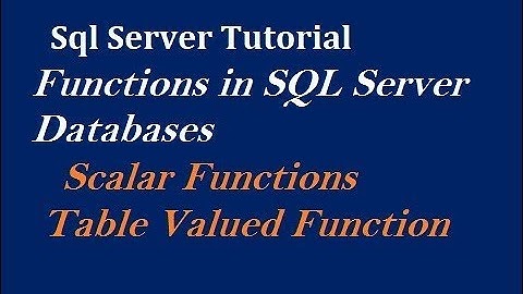Functions in SQL Server Databases