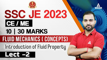 SSC JE 2023 Preparation | SSC JE Fluid Mechanics | Fluid Property #2 | By RK Sir