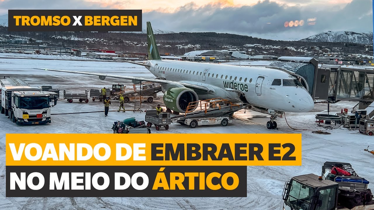 CHEGA DE SENTIR FRIO! Voando de Tromso para Bergen na Noruega no Embraer do Wideroe