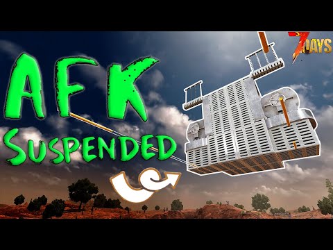 100 SUSPENDED AFK Cliff Horde Base, Build ANYWHERE - 7 Days to Die Alpha 21 Building Guide