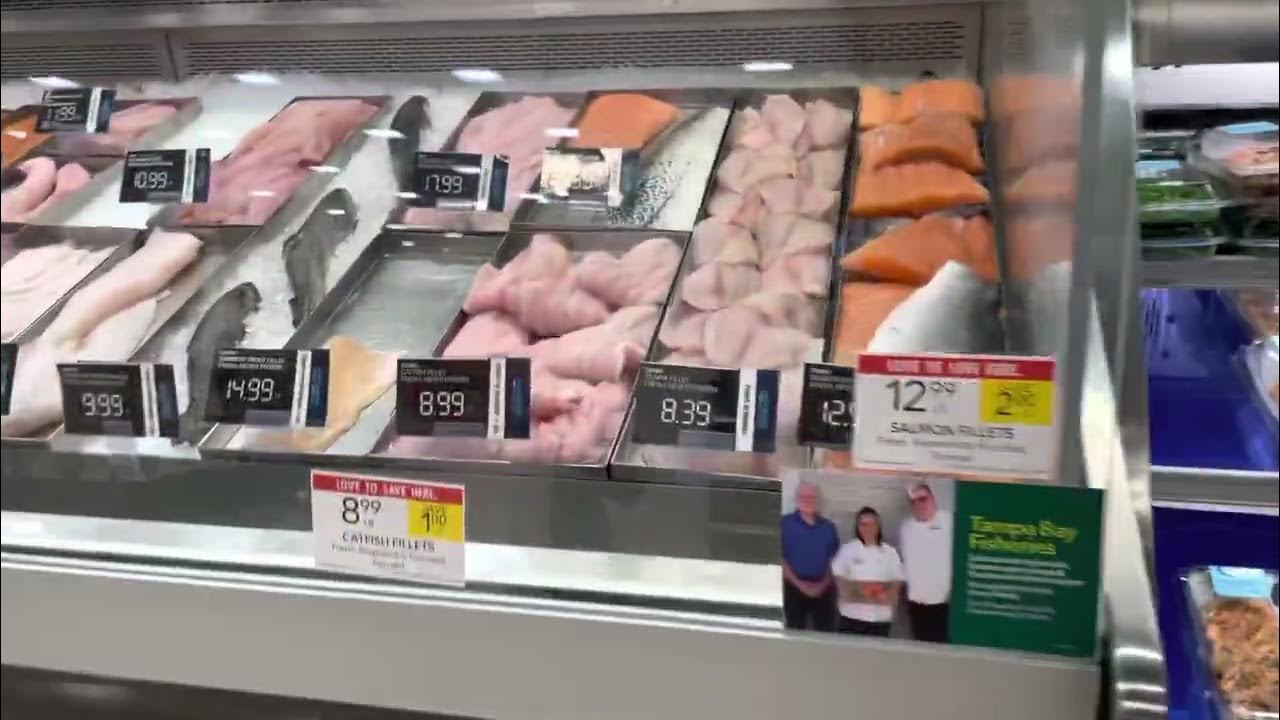 USA Fish Market Publix Grocery Store. Tuna, Sushi, Salmon, Shrimp and