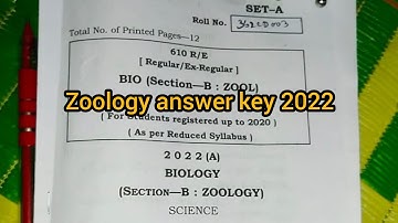Biology questions 2022 (zoology) ||zoology questions answer key | chse biology questions and answers