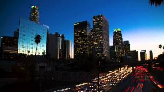 Los Angeles Rush Hour Traffic at Sunset Timelapse - Stock Video