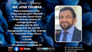 HOMEGOING SERVICE | MR. JOSE THOMAS