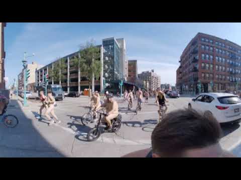 #14 (360 video) World Naked Bike Ride Milwaukee, Wisconsin June 2026 Water St. Riverwalk Plaza