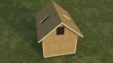 3D animation of SIP construction for house with basics on the ground screws