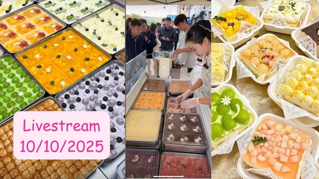 Live Tiramisu Cake Sale 🍰(53 trays)|Xiao Mai #39 #tiramisu #cake #food #tiramisucake #blueberrycakes