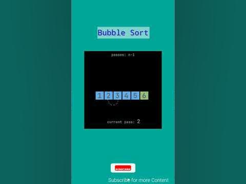 Bubble Sort Algorithm Animation Video 🚀 #dsa #algorithm #sorting # ...