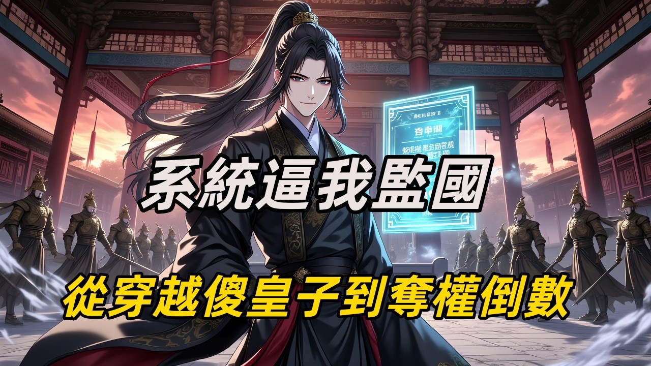 《系統逼我監國：從穿越傻皇子到奪權倒數》穿成始皇十九子，滿朝當瘋。距胡亥屠兄，剩三年。正想裝死——彈窗：【不搶監國，就陪大秦死】。沒得選，催命。抓蛐蛐，裝廢，人人笑。踹開章台宮——現代腦子，跟歷史搶命