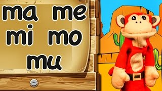 Las Sílabas Ma Me Mi Mo Mu - El Mono Sílabo En La Escuelita Divertida De Los Niños