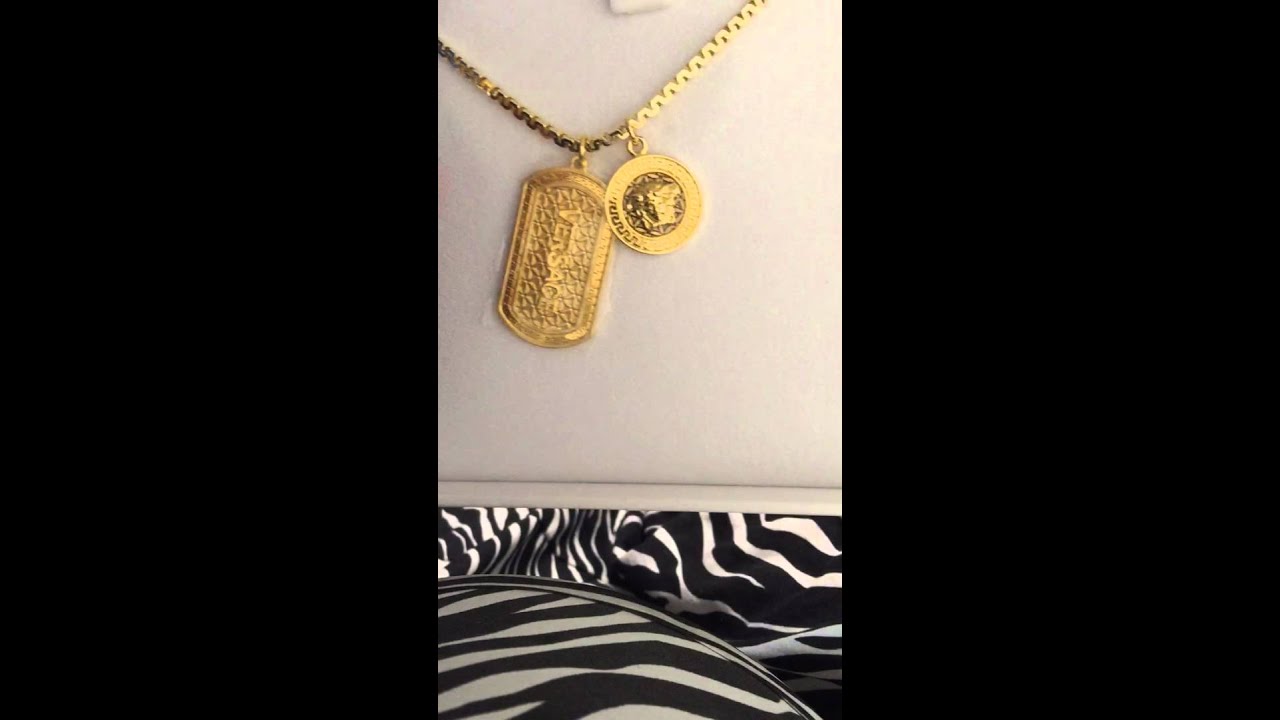 versace dog tag chain