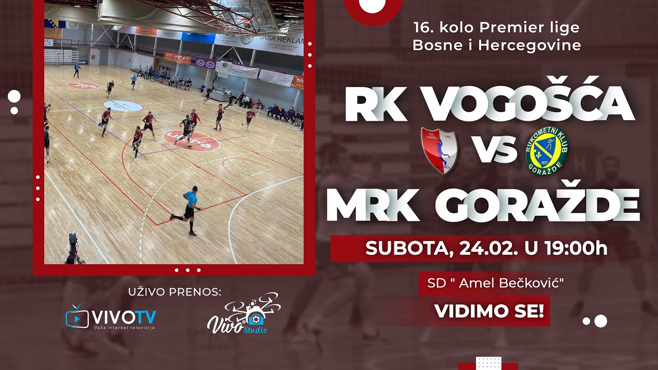 RK Vogošća - MRK Goražde / 16. KOLO Premijer liga Bosne i Hercegovine / PRENOS UŽIVO /