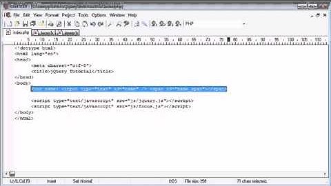 jQuery Tutorial   40   Focus in
