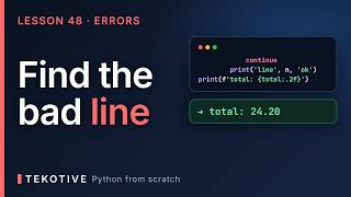Find the bad line | Python for Beginners (Lesson 48)