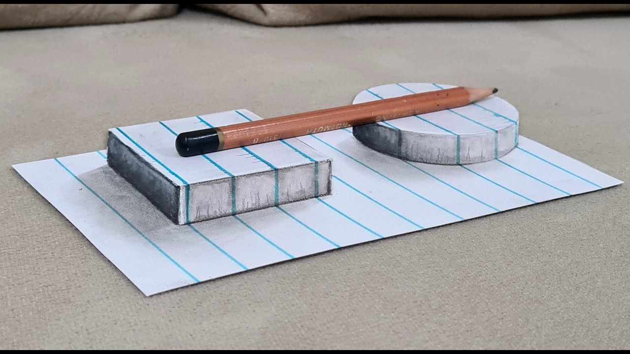 easy 3d drawing on paper for beginners - YouTube