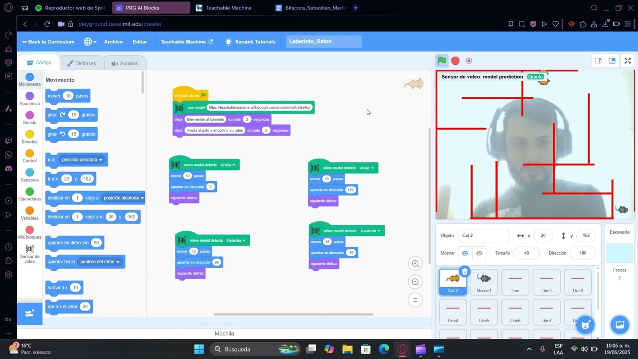 Laberinto Teachable Machine Scratch