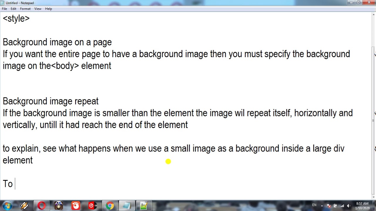 HTML Background Images, style attribute, Background Image on a Page ...
