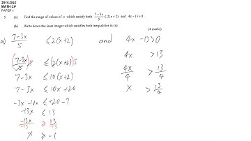 HKDSE 2015 Maths Paper 1 - #5 Compounded Inequalities