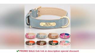 Personalized Dog Collar Custom Engraved PU Leather Dog Collars Free Engraving ID Tag Nameplate For S