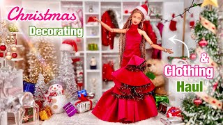 Decorating For Christmas + Barbie Doll Holiday Clothing Haul! Christmas & New Years Fashion