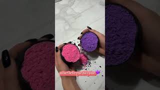 ASMR • Black Sphere Cracking Purple & Pink Kinetic Sand 💜💗 #Shorts