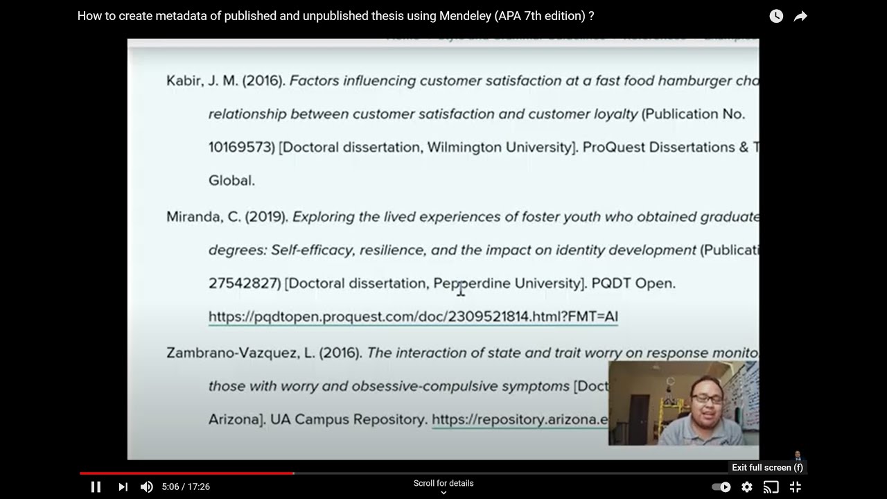 published vs unpublished dissertation