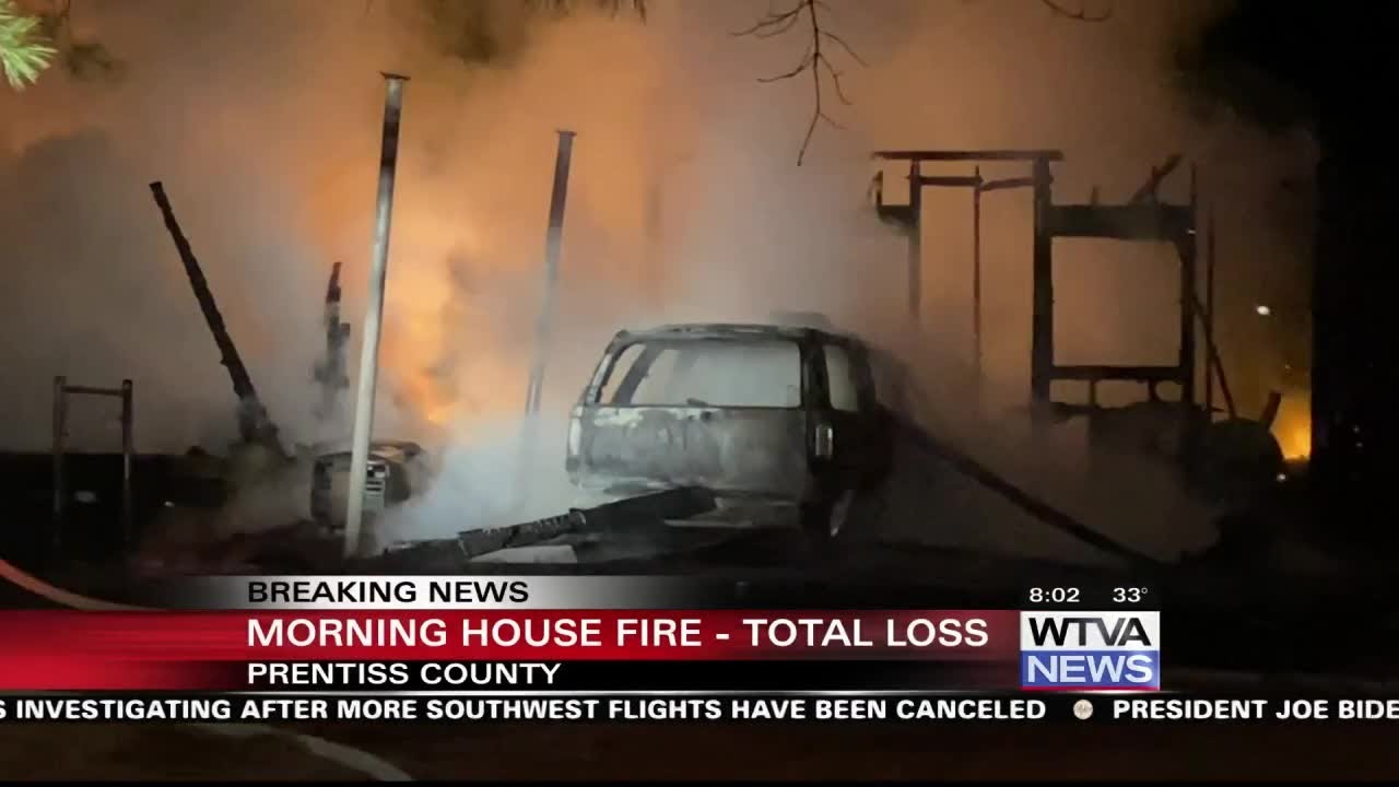 Home is total loss after morning house fire in Prentiss County - YouTube