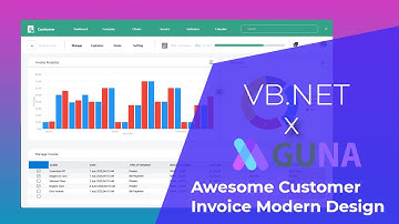 VB.NET - Awesome Customer Invoice Modern Design - Guna UI Framework - VB.NET, C#Sharp